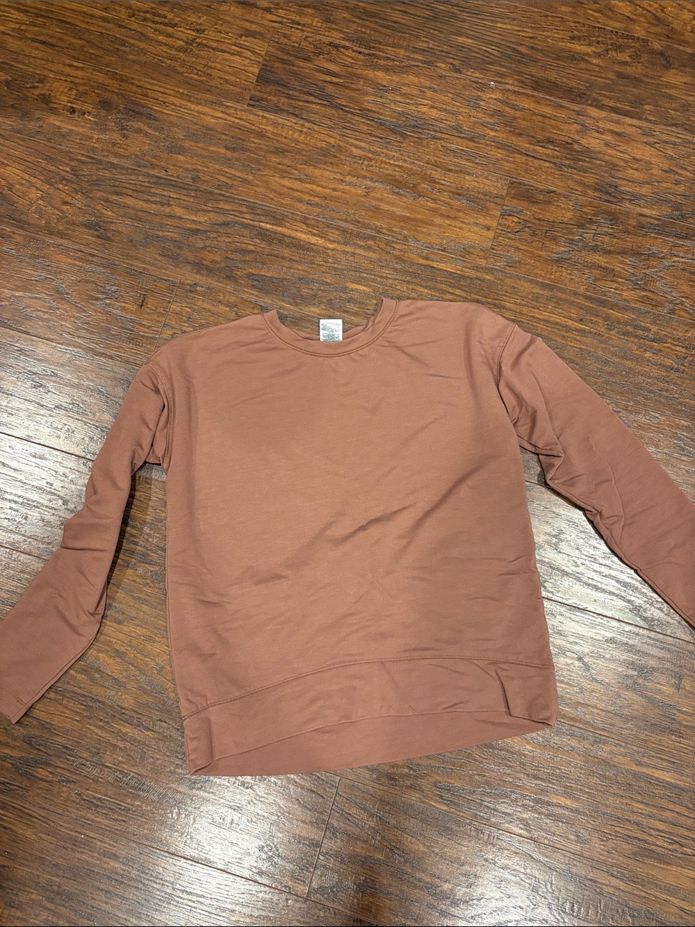 Avia Long-Sleeve Crewneck Top in Dusty Rose
